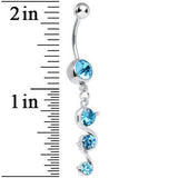 Aqua Gem Gently Curled Dangle Belly Ring