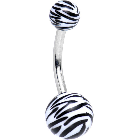 Black and White Stripes of the Zebra Belly Ring