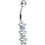 Aurora Gem Dazzling Triple Star Belly Ring