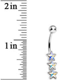 Aurora Gem Dazzling Triple Star Belly Ring