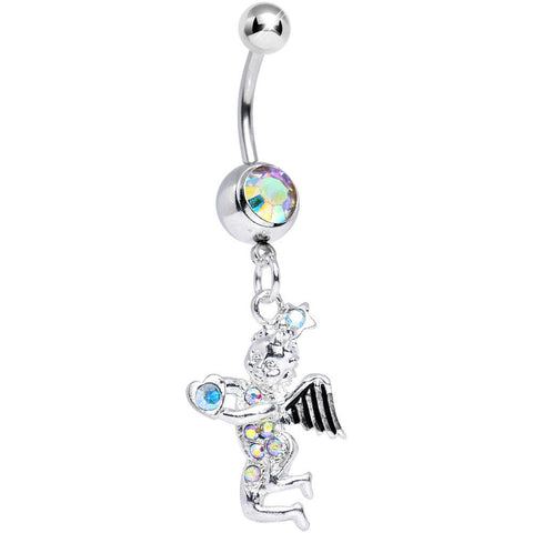 Aurora Gem Cherubic Angel Dangle Belly Ring