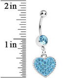 Aqua Gem Morning Sunrise Heart Belly Ring