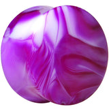 Acrylic Purple and White Marbled Saddle Plug 6G to 1 Inch