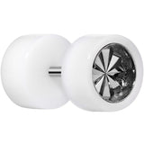 0G White Acrylic Grey Dual Flashy Tire Rim Cheater Plug