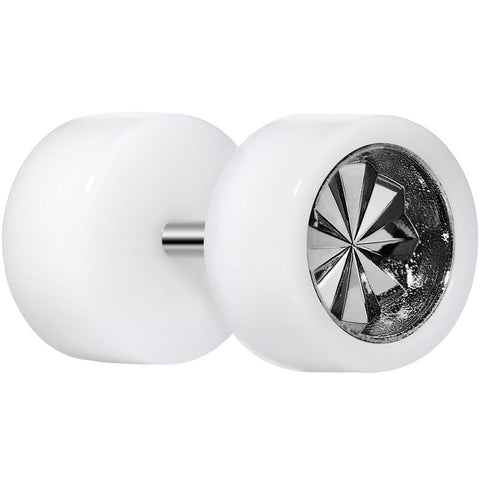 0G White Acrylic Grey Dual Flashy Tire Rim Cheater Plug