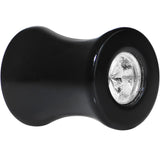 Black Acrylic Silver Flashy Tire Rim Saddle Plug 2G to 20mm