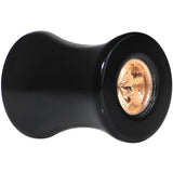 Black Acrylic Gold Flashy Tire Rim Saddle Plug 2G to 20mm