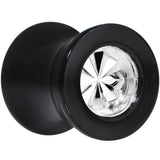 Black Acrylic Silver Flashy Tire Rim Saddle Plug 2G to 20mm
