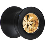 Black Acrylic Gold Flashy Tire Rim Saddle Plug 2G to 20mm