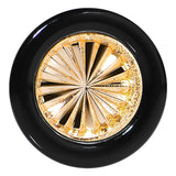 Black Acrylic Gold Flashy Tire Rim Saddle Plug 2G to 20mm