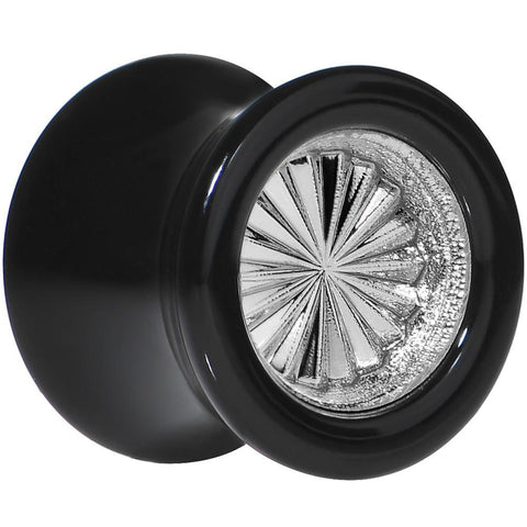 Black Acrylic Grey Flashy Tire Rim Saddle Plug 2G to 20mm