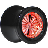 Black Acrylic Red Flashy Tire Rim Saddle Plug 2G to 20mm