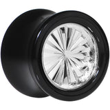 Black Acrylic Silver Flashy Tire Rim Saddle Plug 2G to 20mm