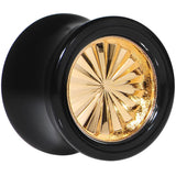 Black Acrylic Gold Flashy Tire Rim Saddle Plug 2G to 20mm