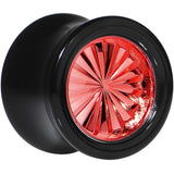 Black Acrylic Red Flashy Tire Rim Saddle Plug 2G to 20mm