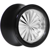 Black Acrylic Silver Flashy Tire Rim Saddle Plug 2G to 20mm