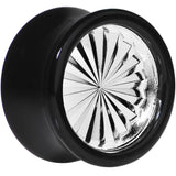 Black Acrylic Silver Flashy Tire Rim Saddle Plug 2G to 20mm