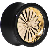 Black Acrylic Gold Flashy Tire Rim Saddle Plug 2G to 20mm