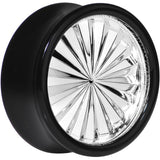 Black Acrylic Silver Flashy Tire Rim Saddle Plug 2G to 20mm