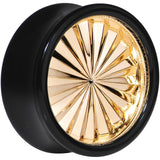 Black Acrylic Gold Flashy Tire Rim Saddle Plug 2G to 20mm