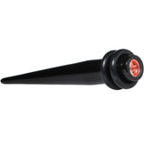 Black Acrylic Red Flashy Tire Rim Taper 2G to 20mm