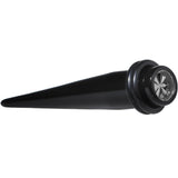 Black Acrylic Grey Flashy Tire Rim Taper 2G to 20mm