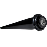 Black Acrylic Grey Flashy Tire Rim Taper 2G to 20mm