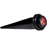 Black Acrylic Red Flashy Tire Rim Taper 2G to 20mm