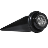Black Acrylic Grey Flashy Tire Rim Taper 2G to 20mm