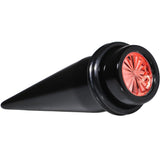 Black Acrylic Red Flashy Tire Rim Taper 2G to 20mm