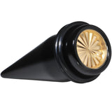 Black Acrylic Gold Flashy Tire Rim Taper 2G to 20mm