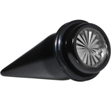 Black Acrylic Grey Flashy Tire Rim Taper 2G to 20mm