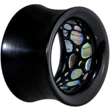 5/8 Black Acrylic Almost Abalone Double Flare Tunnel Plug