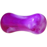 Acrylic Purple and White Marbled Saddle Plug 6G to 1 Inch