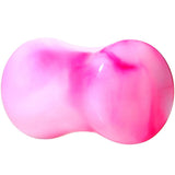 Acrylic Pink and White Marbled Saddle Plug 6G to 1 Inch