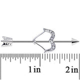 14G Clear Gem Dazzling Bow and Arrow Industrial Barbell 38mm