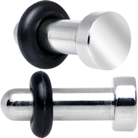 8G Stainless Steel Single Flare Flat Top Plug