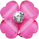 9/16 Clear Gem Pink Acrylic Spring Flower Single Flare Steel Plug