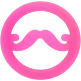 18mm Pink Silicone Dapper Mustache Tunnel Plug