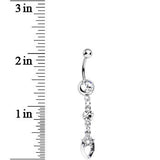 Clear Crystal Almond Frame Star of Love Dangle Belly Ring