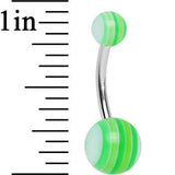 Acrylic Girly Green Eco Friendly Striped Belly Ring