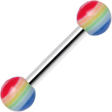 18G Acrylic Full of Pride Rainbow Straight Barbell Eyebrow Ring
