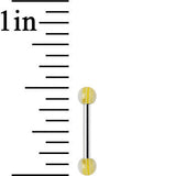 18G Acrylic Eureka Yellow Stripe Straight Barbell Eyebrow Ring