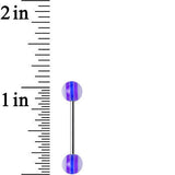 14G Acrylic Purple Deepness Stripe Straight Barbell Tongue Ring