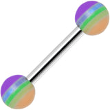 18G Acrylic Faded Rainbow Stripe Straight Barbell Eyebrow Ring