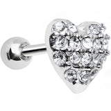 Clear Crystal 18G Faithful Heart Cartilage Tragus Earring