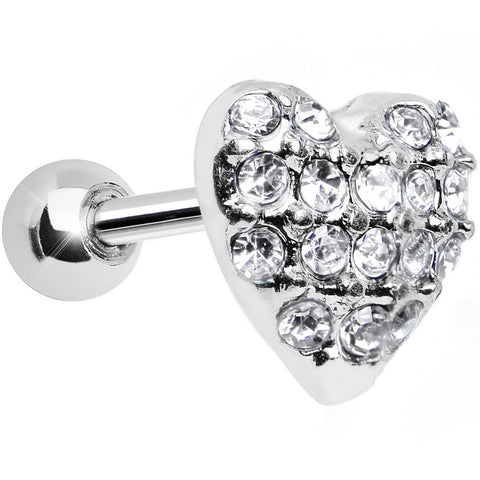 Clear Crystal 18G Faithful Heart Cartilage Tragus Earring
