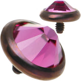 14G 5mm Pink Gem Bronze Anodized Titanium Dermal Top
