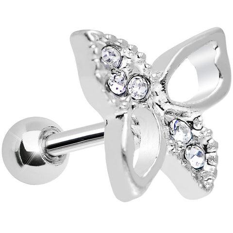 Clear Crystal 18G Breezy Butterfly Cartilage Tragus Earring