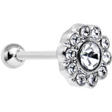 18G Clear CZ Sparkling Flower Cartilage Tragus Earring